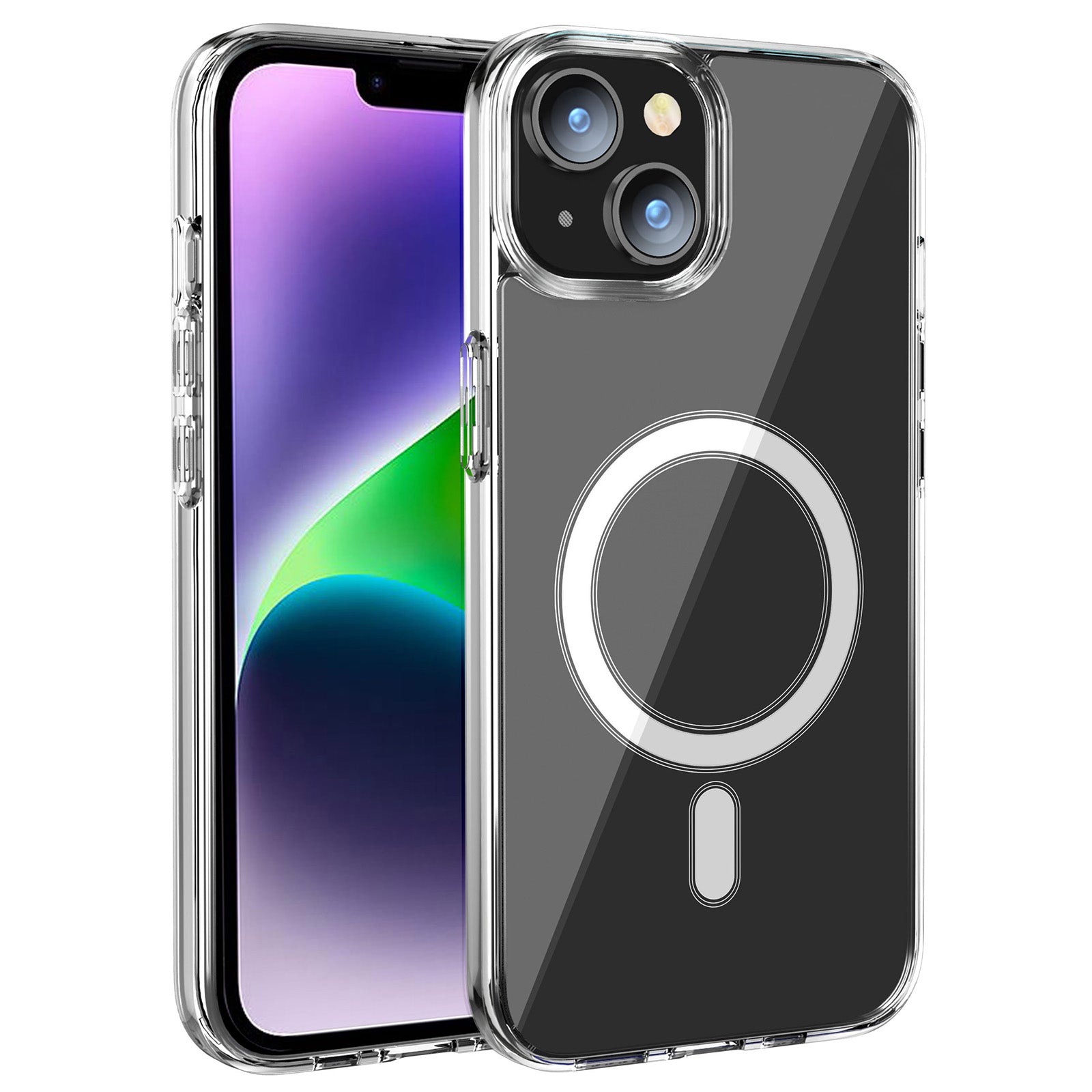 For iPhone 15 Plus Clear Phone Cover Compatible with MagSafe Drop Resistant TPU PC Case For iPhone 15 Plus Clear Phone Cover Compatible with MagSafe Drop Resistant TPU PC Case